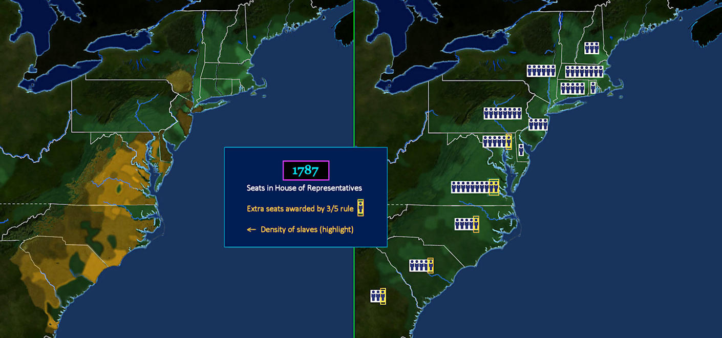 Senate and 3/5 rule, 1787 map